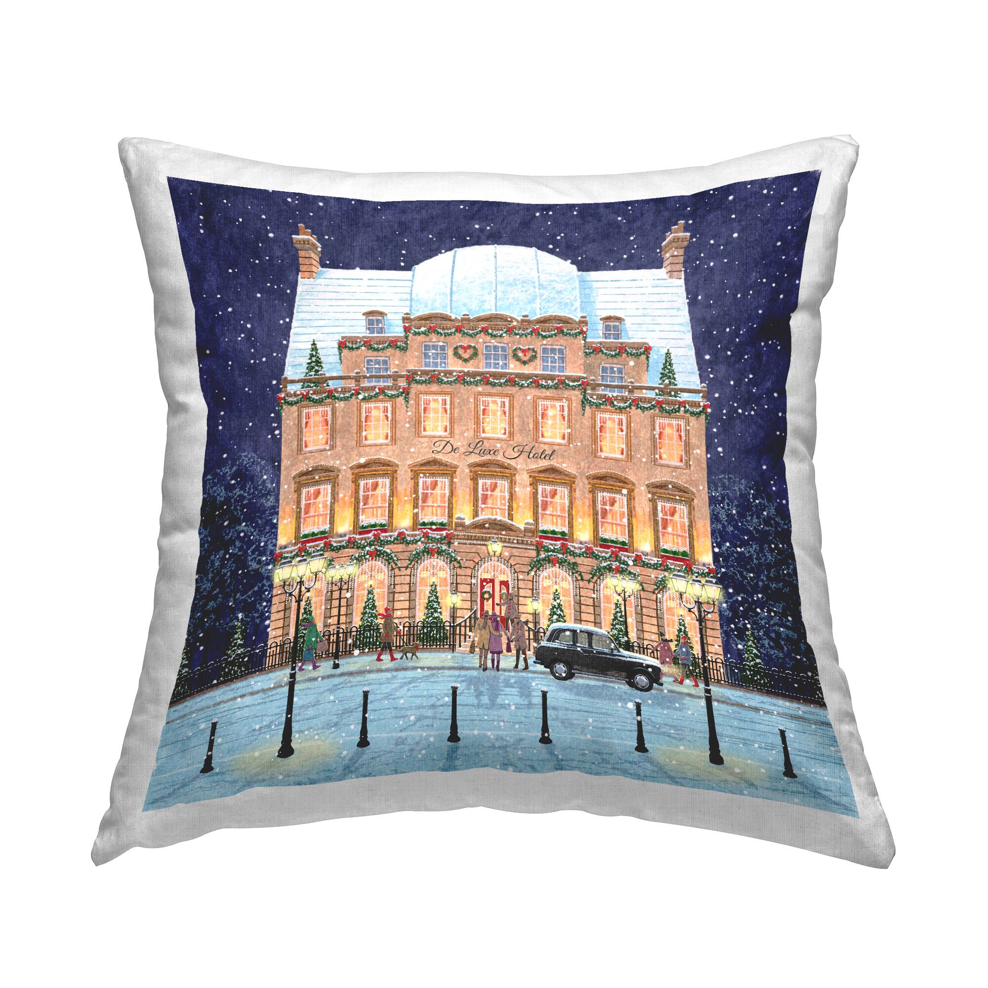 Stupell Industries Urban Holiday Winter Scenery Throw Pillow